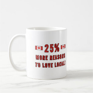 25% mehr Gründe für die Liebe vor Ort! - Unterstüt Kaffeetasse
