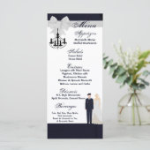 25 Menu Cards ARMY Uniform Groom Bride Dress Blues Menükarte (Stehend Vorderseite)