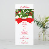 25 Menu Cards Baughs Holly Berry Christmas Bales Menükarte (Stehend Vorderseite)