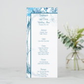 25 Menu Cards Blauer Tree / Schneeflocken Menükarte (Stehend Vorderseite)