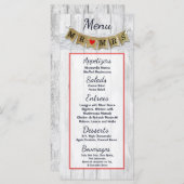 25 Menu Cards Burlap Mr. und Mrs. Banner Menükarte (Vorne/Hinten)