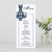 25 Menü Cards Crystal Chandelier Glitz Glamour Dia Menükarte (Stehend Vorderseite)