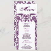 25 Menü Cards Damask Lace Print Pattern Fabric Menükarte (Vorne/Hinten)