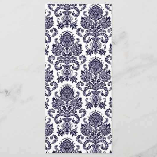 25 Menü Cards Damask Lace Print Pattern Fabric Menükarte (Rückseite)