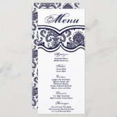 25 Menü Cards Damask Lace Print Pattern Fabric Menükarte (Vorne/Hinten)