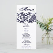 25 Menü Cards Damask Lace Print Pattern Fabric Menükarte (Stehend Vorderseite)