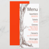 25 Menu Cards Fall Tree Ursprüngliche Schnitte Her Menükarte (Vorne/Hinten)