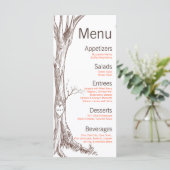 25 Menu Cards Fall Tree Ursprüngliche Schnitte Her Menükarte (Stehend Vorderseite)