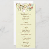 25 Menu Cards Frühlingsflorale Mason Jars grün ros Menükarte (Vorne/Hinten)