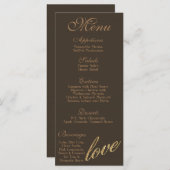 25 Menu Cards Gold Foil Glitzer Liebe Menükarte (Vorne/Hinten)