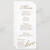25 Menu Cards Gold Foil Glitzer Liebe Menükarte (Vorne/Hinten)