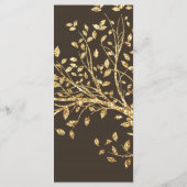 25 Menu Cards Gold Foil Tree Blätter Herbst Herbst Menükarte (Rückseite)