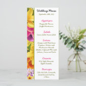 25 Menu Cards Hawaiian Colorful Exotic Blume Butto Menükarte (Stehend Vorderseite)