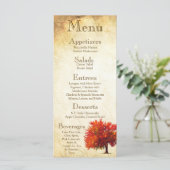 25 Menu Cards Herbst Herbstbaumreifen Papiere Vint Menükarte (Stehend Vorderseite)