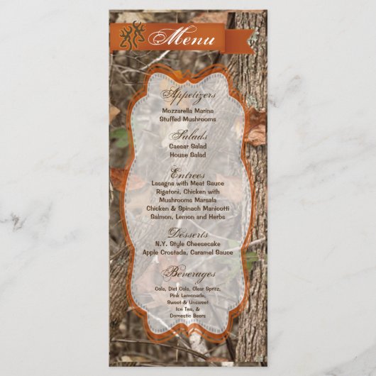 25 Menu Cards Jagd-Paar-Deer-Buck-Logo Tr Menükarte (Vorderseite)