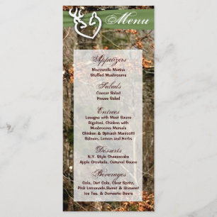 25 Menü Cards Jagen Hirschkuchen Doe Buck Camoufla Menükarte