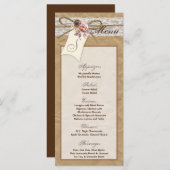 25 Menü Cards Kraft Papier Spitzenspange Rose Sati Menükarte (Vorne/Hinten)