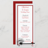 25 Menu Cards Lady Bug on Dandelion Red Silhouette Menükarte (Vorne/Hinten)