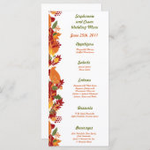 25 Menu Cards Liebe Fall Foliage Blätter Menükarte (Vorne/Hinten)