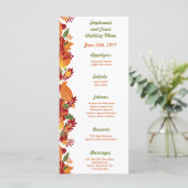 25 Menu Cards Liebe Fall Foliage Blätter Menükarte (Stehend Vorderseite)