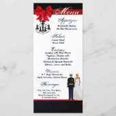 25 Menu Cards Marine Hispanic Uniform Groom Bride Menükarte (Vorderseite)