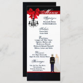 25 Menu Cards Marine Uniform Groom Bride Dress Blu Menükarte (Vorne/Hinten)