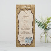 25 Menu Cards Mason Jar Burlap Country Rustic Pot Menükarte (Stehend Vorderseite)