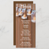 25 Menu Cards Mason Jar Candle Lights Night Yard Menükarte (Vorne/Hinten)