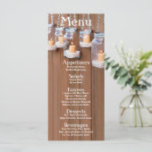 25 Menu Cards Mason Jar Candle Lights Night Yard Menükarte (Stehend Vorderseite)