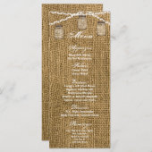 25 Menu Cards Mason Jar String Lights Burlap Potat Menükarte (Vorne/Hinten)