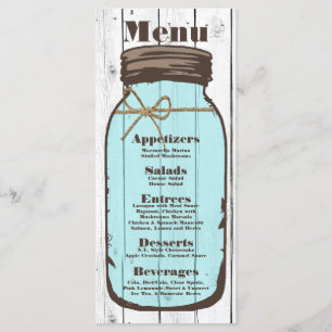25 Menu Cards Mason Jar Wood Country Rustikal Menükarte