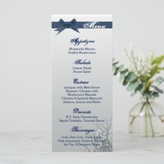 25 Menü Cards Mattierter Spiegelbaum aus Glas Menükarte (Stehend Vorderseite)