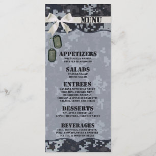 25 Menu Cards Navy DIGITAL PRINT Uniform Camouflag Menükarte