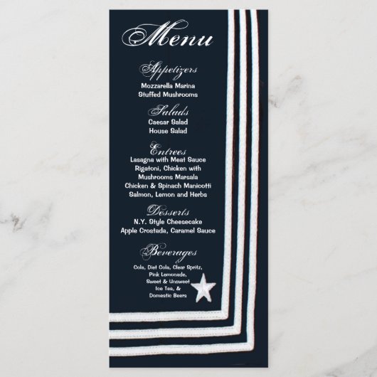 25 Menu Cards Navy Summer Dress Blues Uniform Menükarte (Vorderseite)