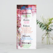 25 Menu Cards Neon Grunge Scratch Farbe Heiß rosa Menükarte (Stehend Vorderseite)