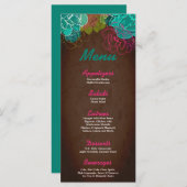 25 Menu Cards Neon Spring Floral Blume Blossom Menükarte (Vorne/Hinten)