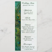 25 Menu Cards Peacock Green Feathers Menükarte (Vorderseite)