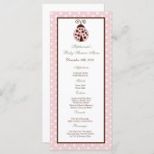 25 Menü Cards Pink Ladybug Menükarte (Vorne/Hinten)