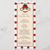 25 Menu Cards Red Sock Monkey Menükarte (Vorderseite)