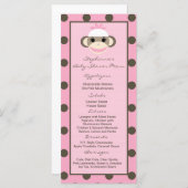 25 Menü Cards Rosa Sock Monkey Menükarte (Vorne/Hinten)