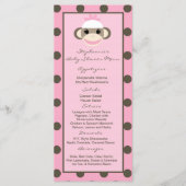 25 Menü Cards Rosa Sock Monkey Menükarte (Vorderseite)