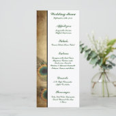 25 Menü Cards Vintag Peacock Green Menükarte (Stehend Vorderseite)