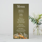 25 Menu Cards Whimsical Brown Fall Double Bike Menükarte (Stehend Vorderseite)