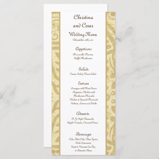 25 Menü Karte Marokkanisches Party (Vorne/Hinten)