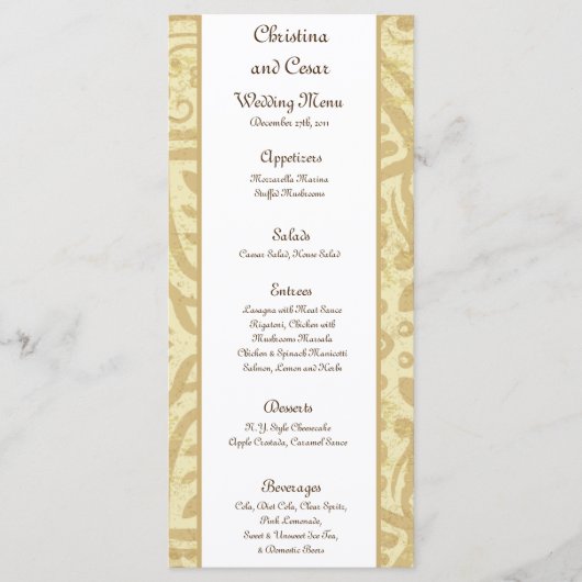 25 Menü Karte Marokkanisches Party (Vorderseite)