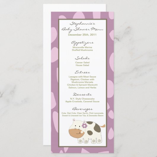 25 Menü-Karten Jacana Mädchen-Dschungel-Zoo-Tier Menükarte (Vorne/Hinten)