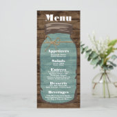 25 Menü Karten Mason Jar Barn Wood Land Rustikal (Stehend Vorderseite)