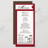 25 Menü Karten Mason Jar Land Rustikale Vasen Bott (Vorne/Hinten)