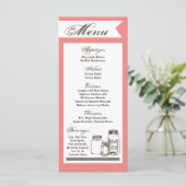 25 Menü Karten Mason Jar Land Rustikale Vasen Bott (Stehend Vorderseite)