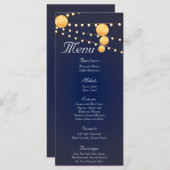 25 Menü-Karten Papier-Laternen auf blaues Chinesis Menükarte (Vorne/Hinten)